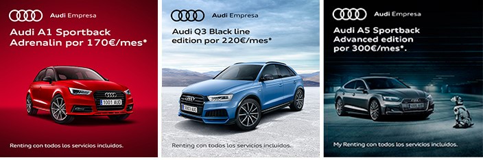 Ofertas renting Audi en Leioa. Precios renting Audi A1. Ofertas Audi A4. Renting Audi A5